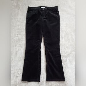 Womens Black Velvet Pants Sz 29 Flare Leg LOFT